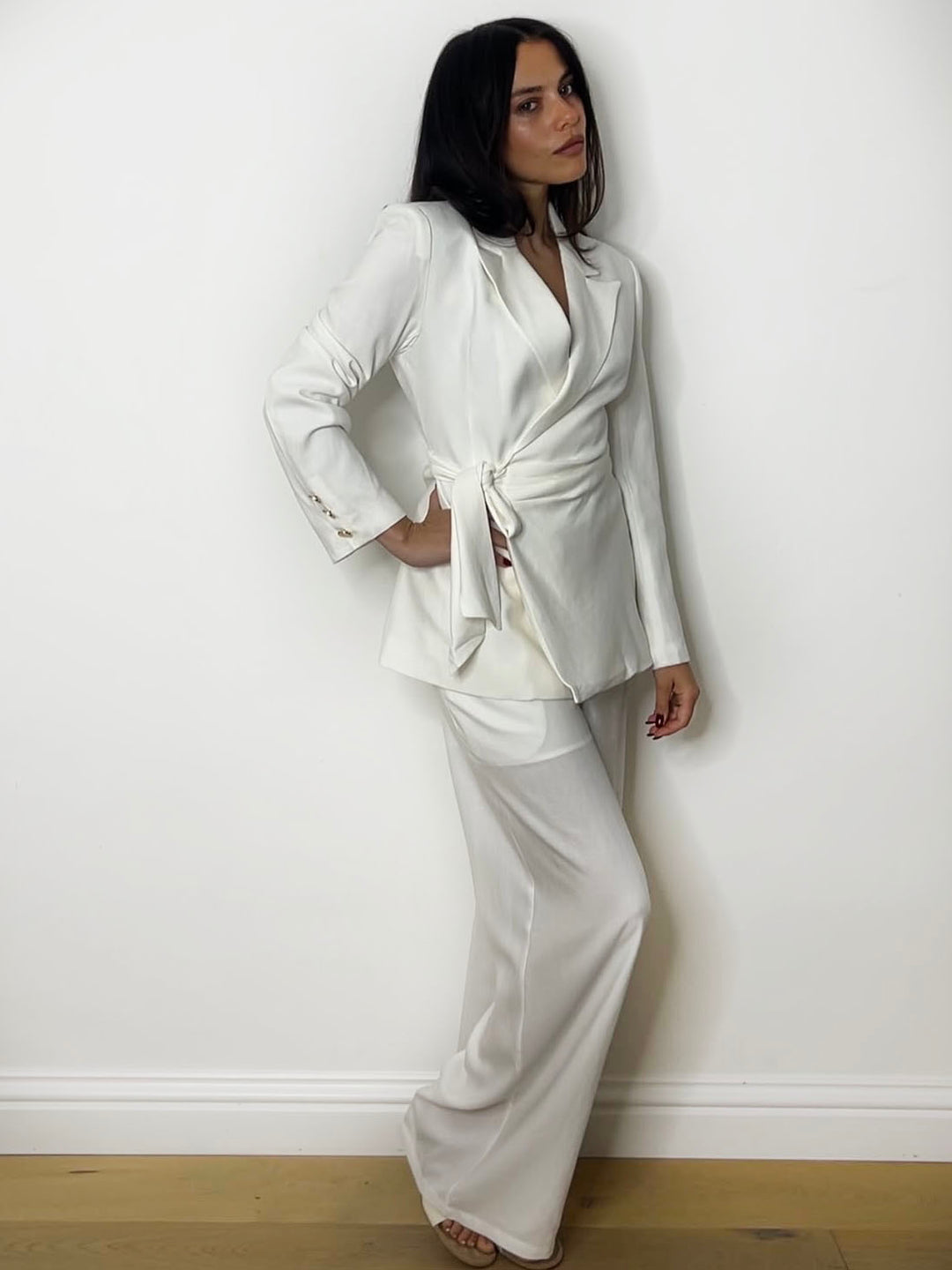 LINEN SUIT TROUSERS WHITE