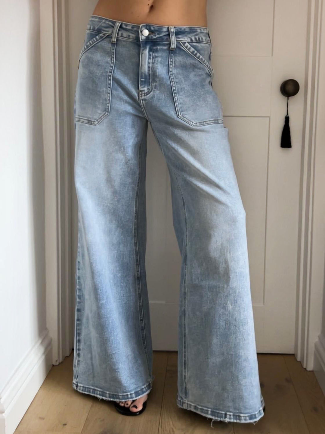 VINTAGE PATCH POCKET DENIM JEANS