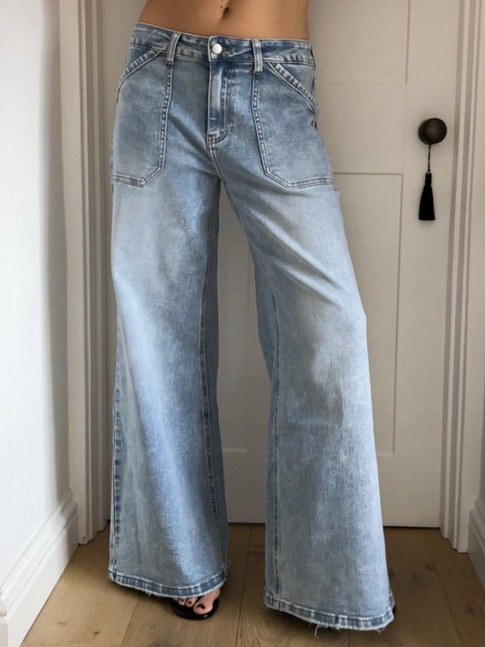 VINTAGE PATCH POCKET DENIM JEANS