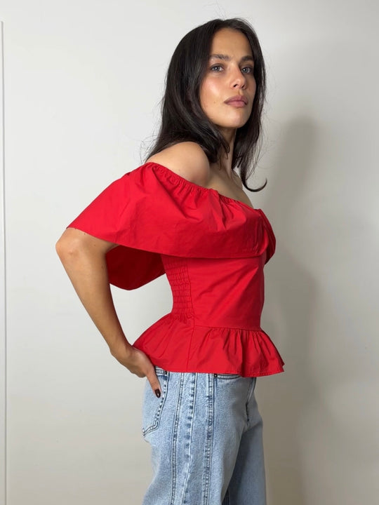 POPLIN BARDOT RED
