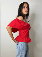 POPLIN BARDOT RED