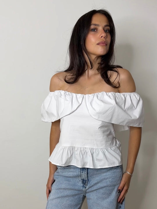 POPLIN BARDOT WHITE