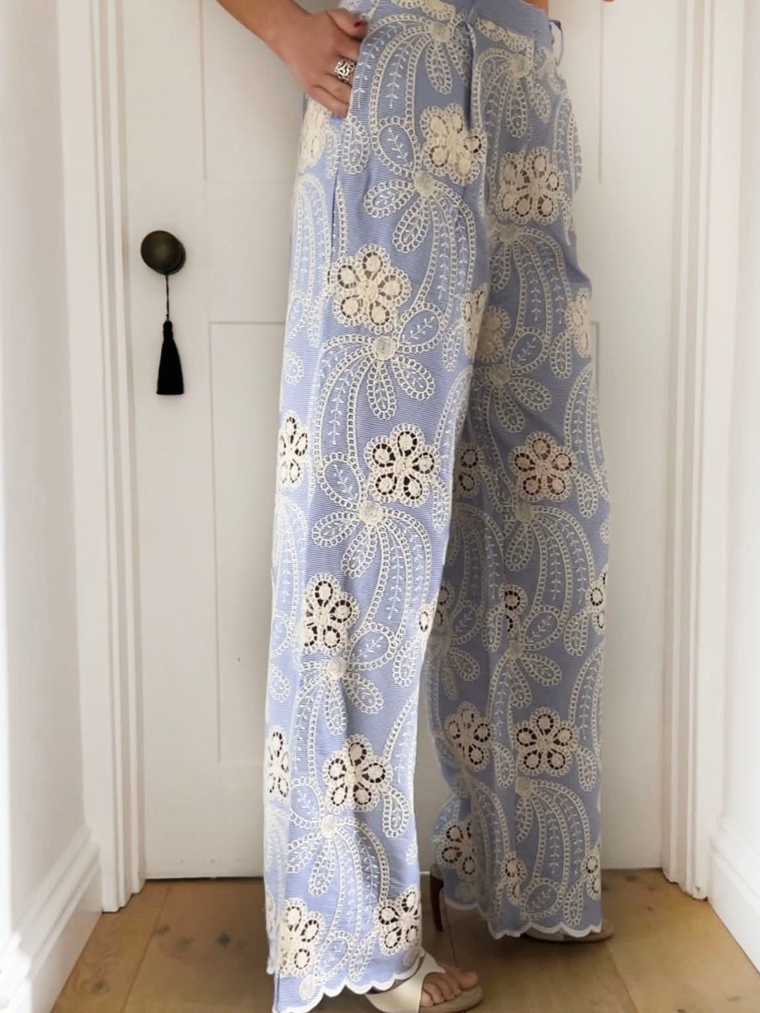 STRIPE CROCHET PALAZZO