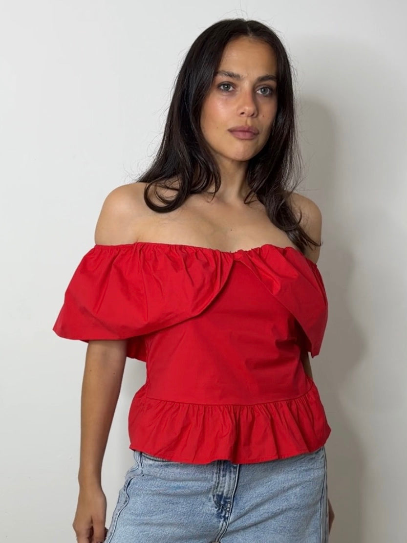 POPLIN BARDOT RED