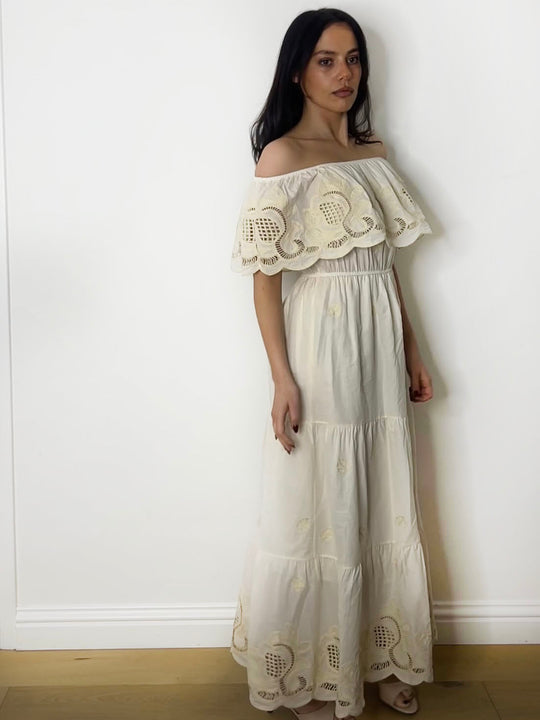 CROCHET BARDOT MAXI DRESS
