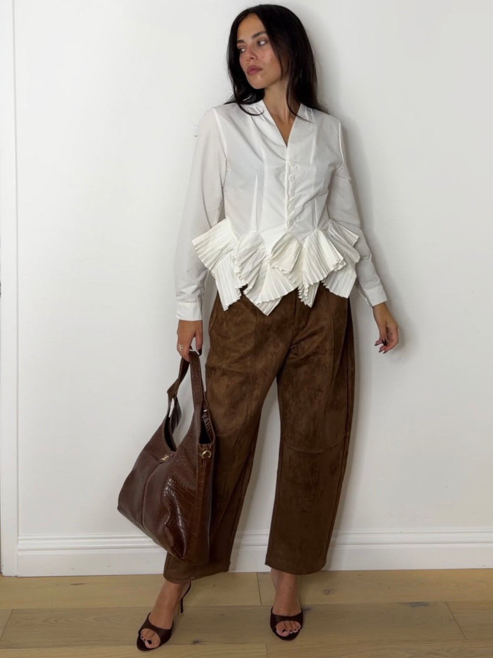 VESPA PLEAT BLOUSE IVORY