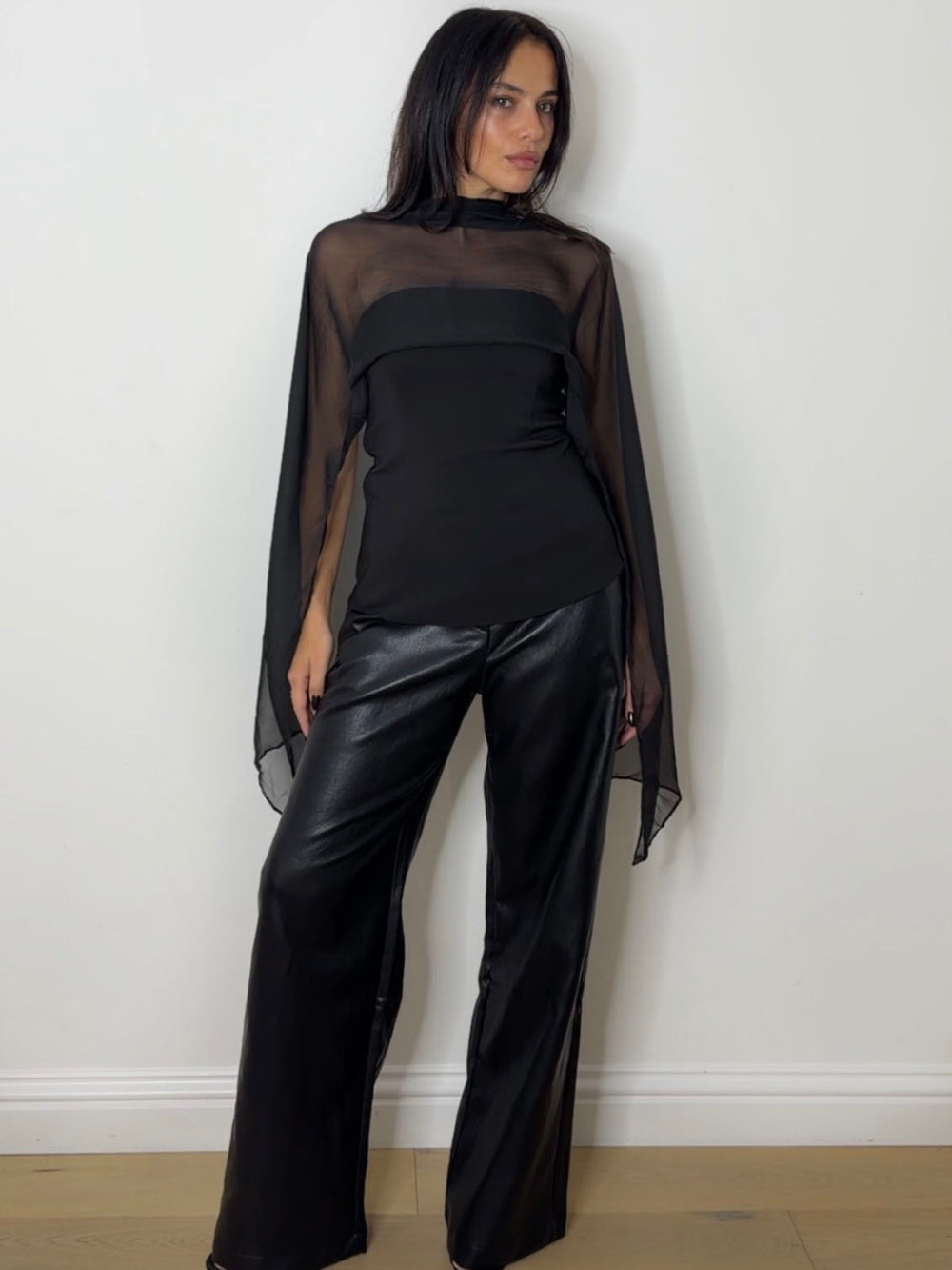 SCARF BUSTIER TOP BLACK