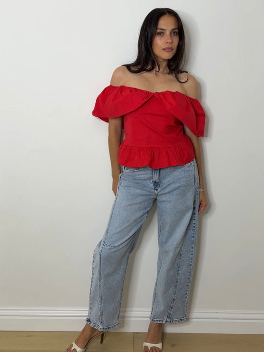 POPLIN BARDOT RED