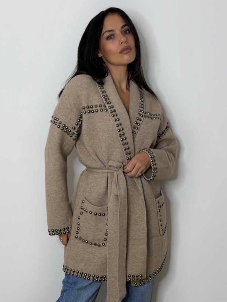ISABEL STUD WRAP CARDI