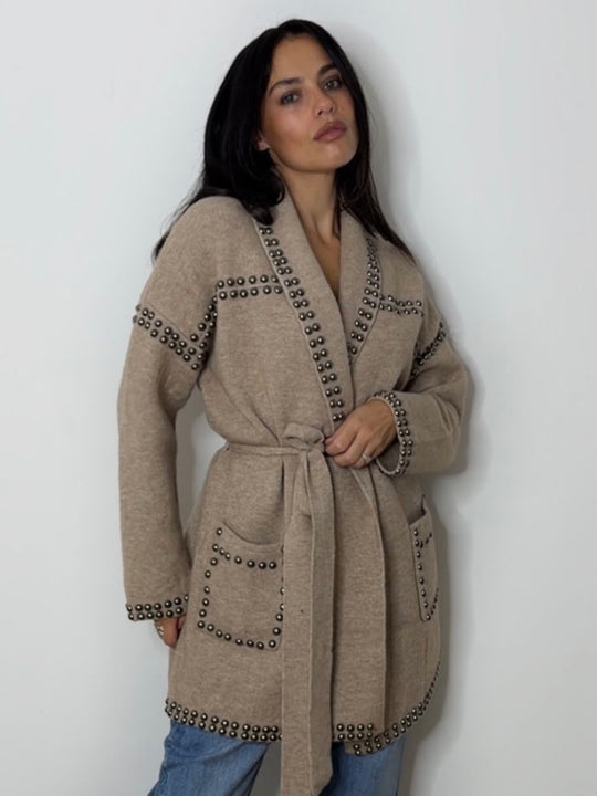 ISABEL STUD WRAP CARDI