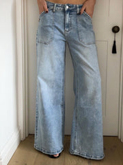 VINTAGE PATCH POCKET DENIM JEANS