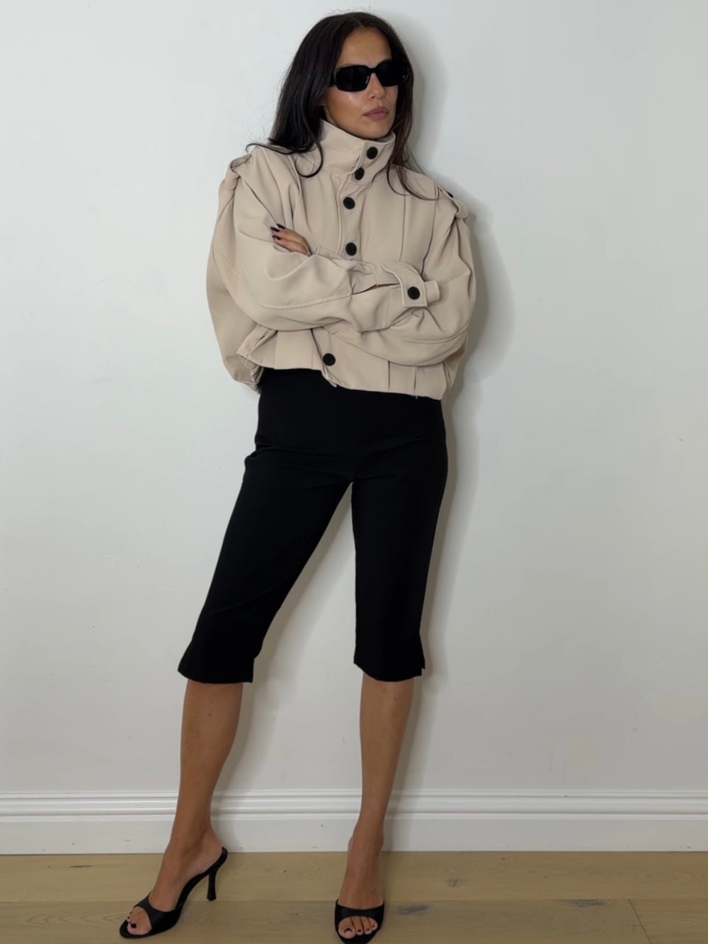 MIA FUNNEL JACKET BISCUIT