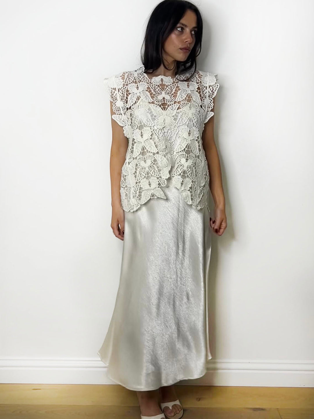 CROCHET OVER SLIP DRESS