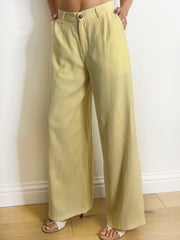 LINEN SUIT TROUSERS BUTTER YELLOW