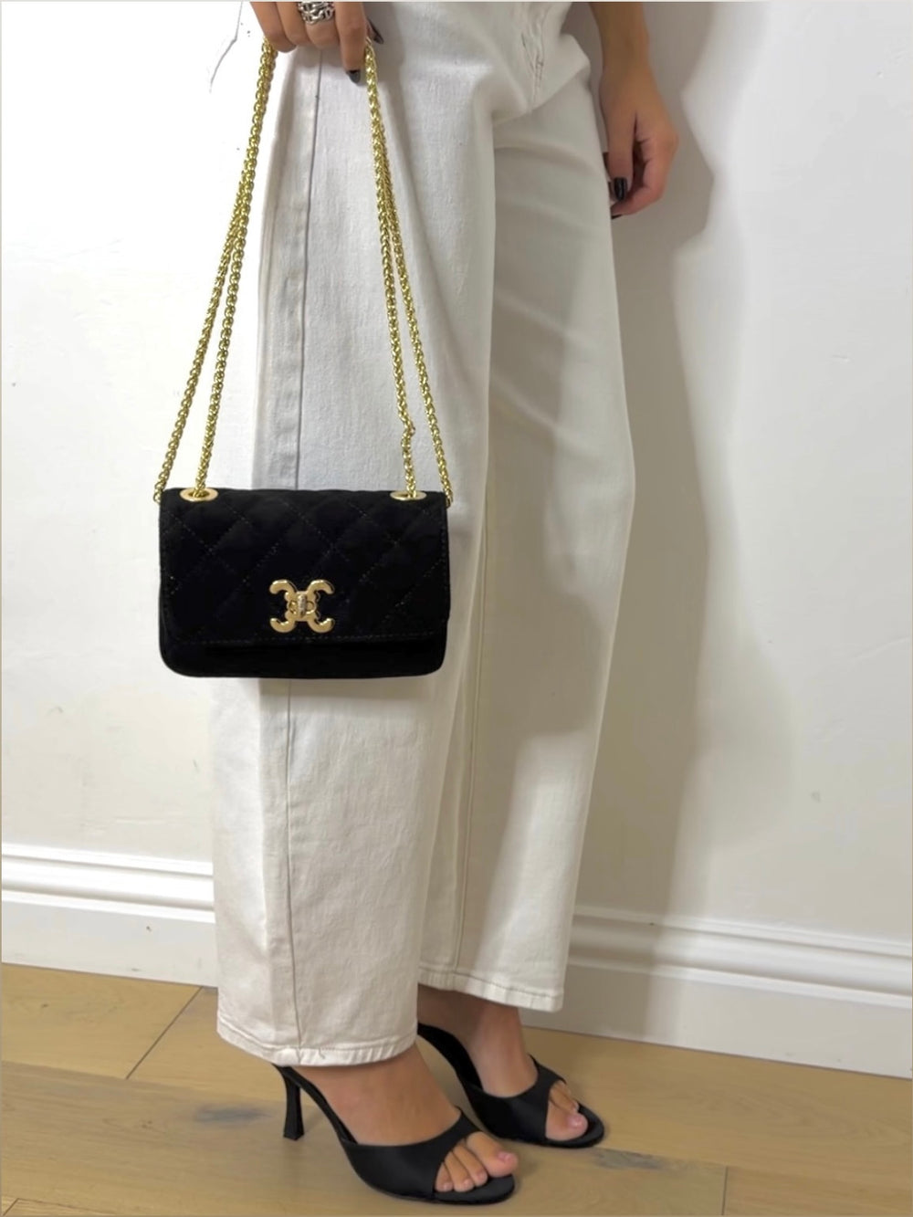 SUEDE BOX BAG BLACK