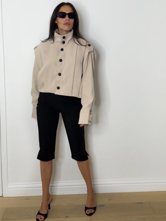 MIA FUNNEL JACKET BISCUIT