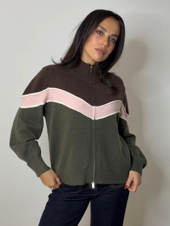 KNITTED PANEL ZIP