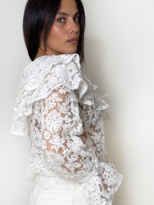 EMBROIDERED CAPE BLOUSE