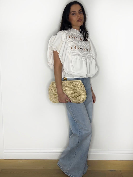 RAFFIA PURSE BAG NATURAL