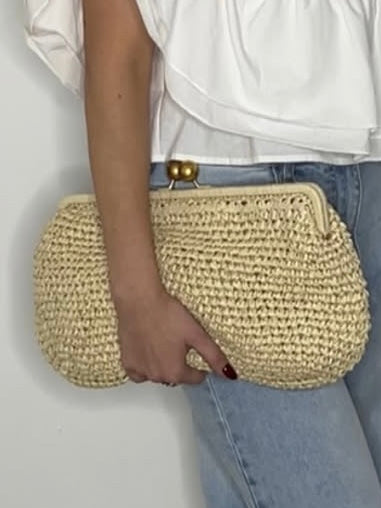 RAFFIA PURSE BAG NATURAL