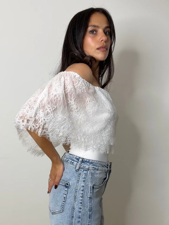 LACE BARDOT BODY WHITE