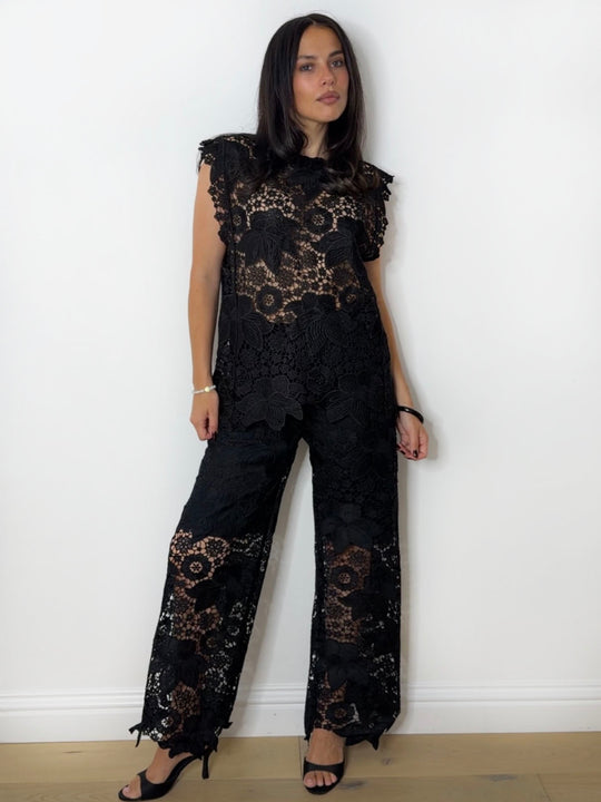PEONY CROCHET SET BLACK