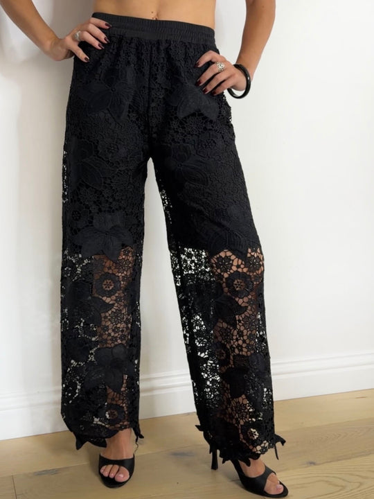 PEONY CROCHET SET BLACK