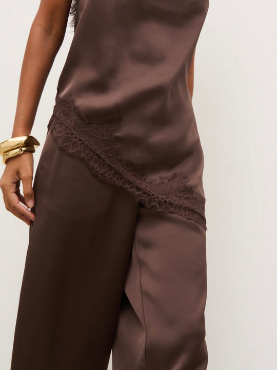 BREYA SATIN TOP CHOC