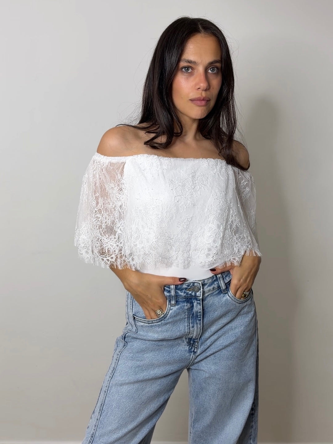 LACE BARDOT BODY WHITE