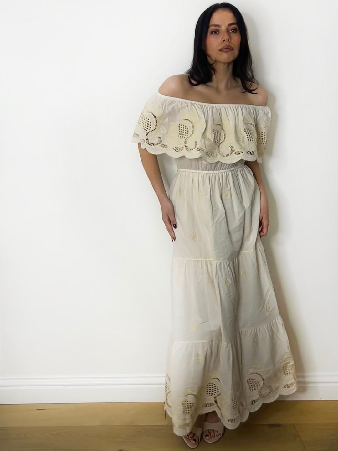 CROCHET BARDOT MAXI DRESS