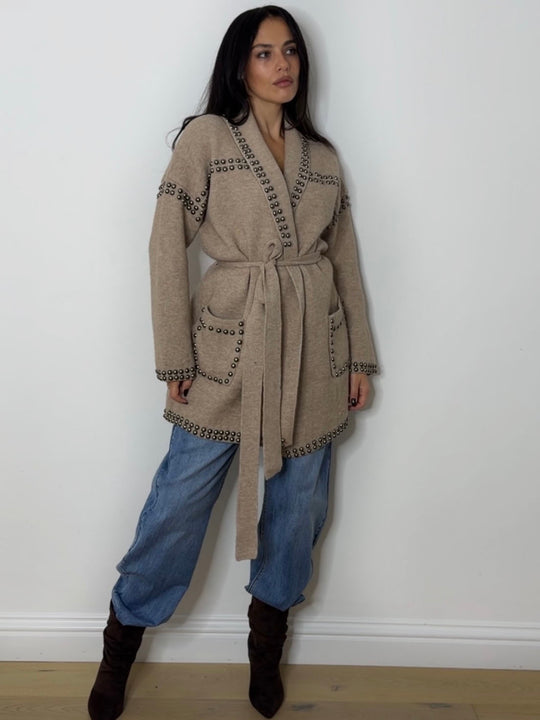 ISABEL STUD WRAP CARDI