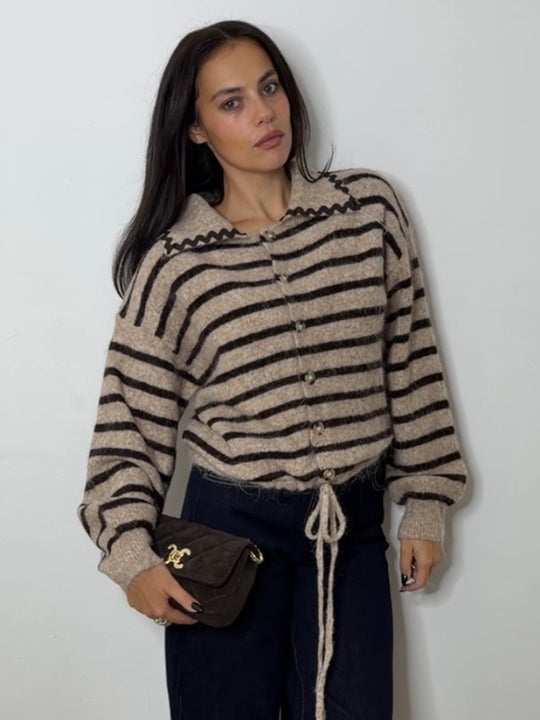 STRIPE KNIT CARDIGAN