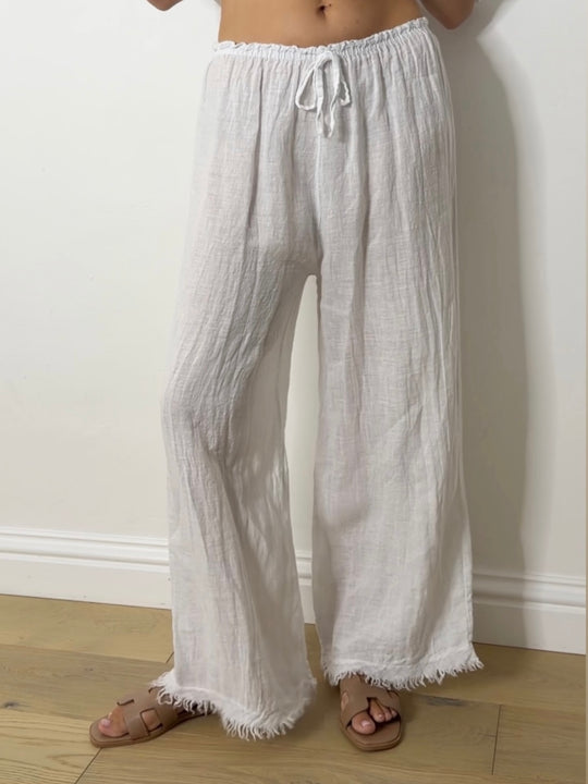 LINEN BOMBER SET WHITE