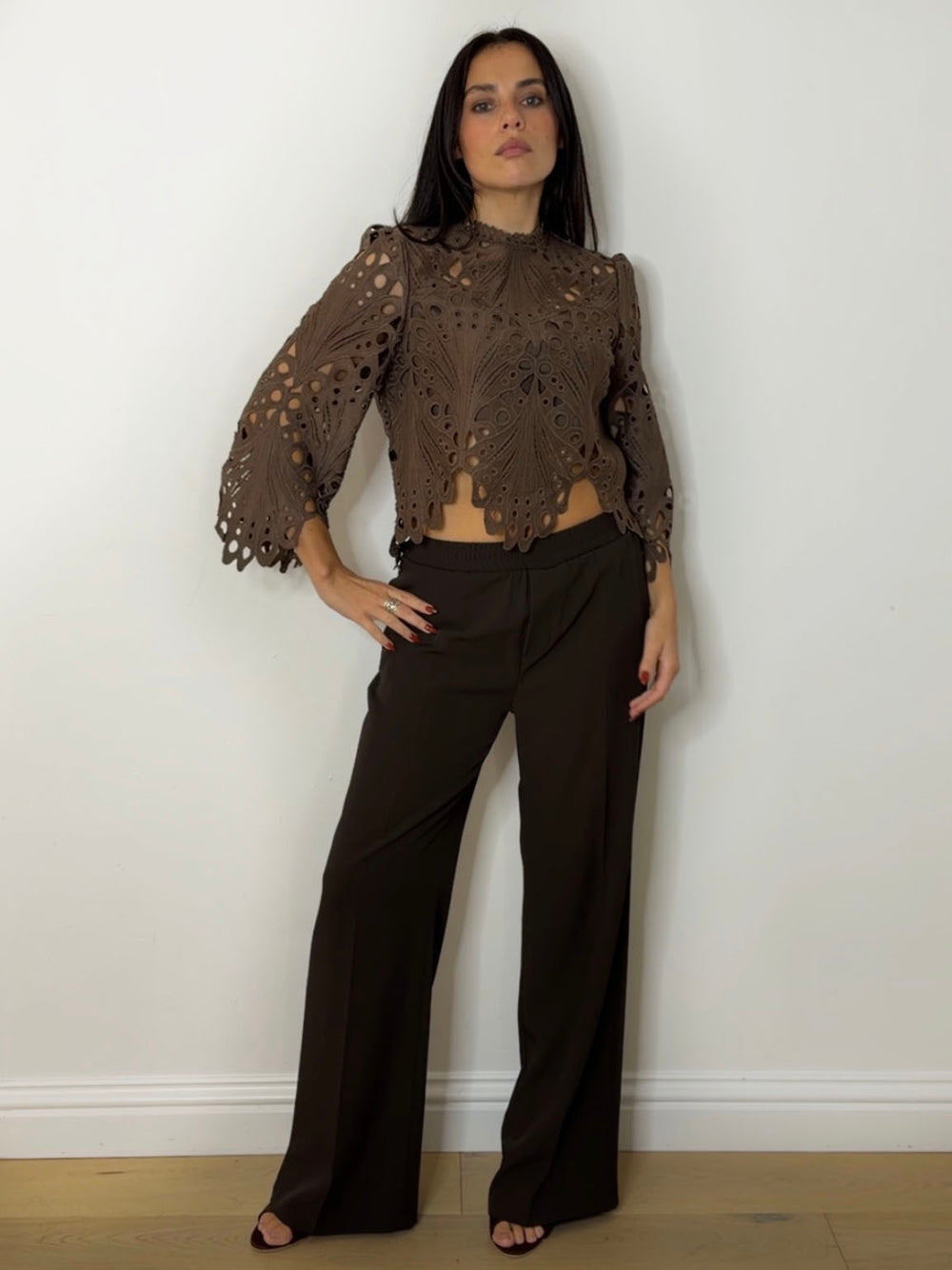 CROCHET TOP COFFEE