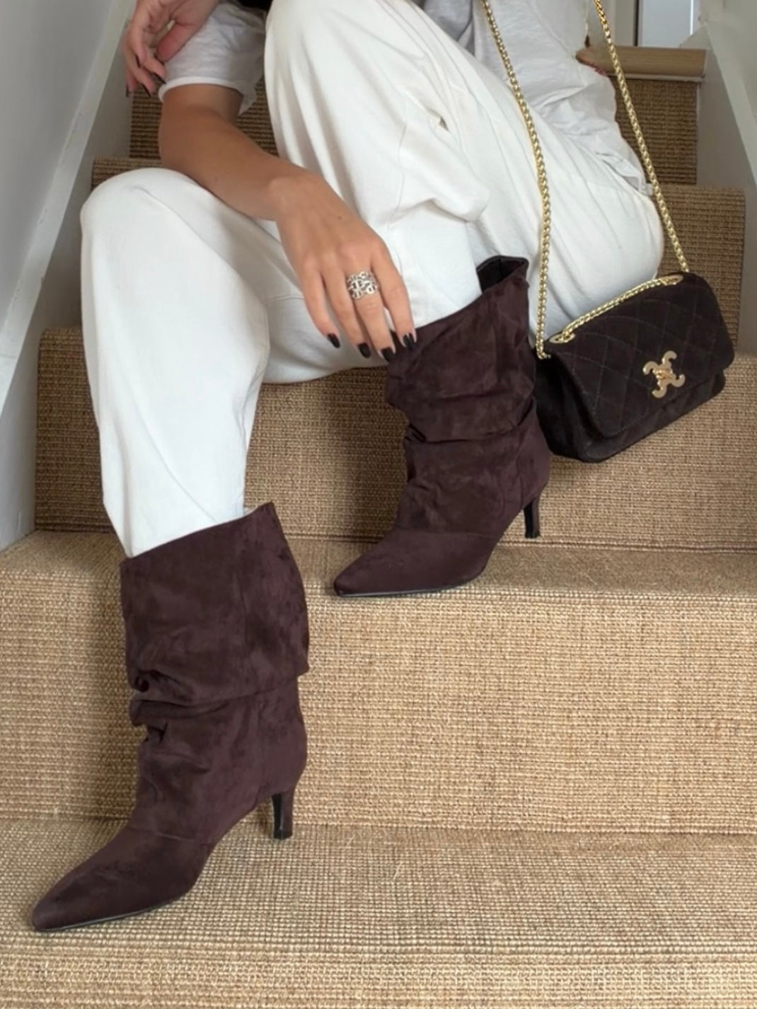 SUEDE RUCHE ANKLE BOOT