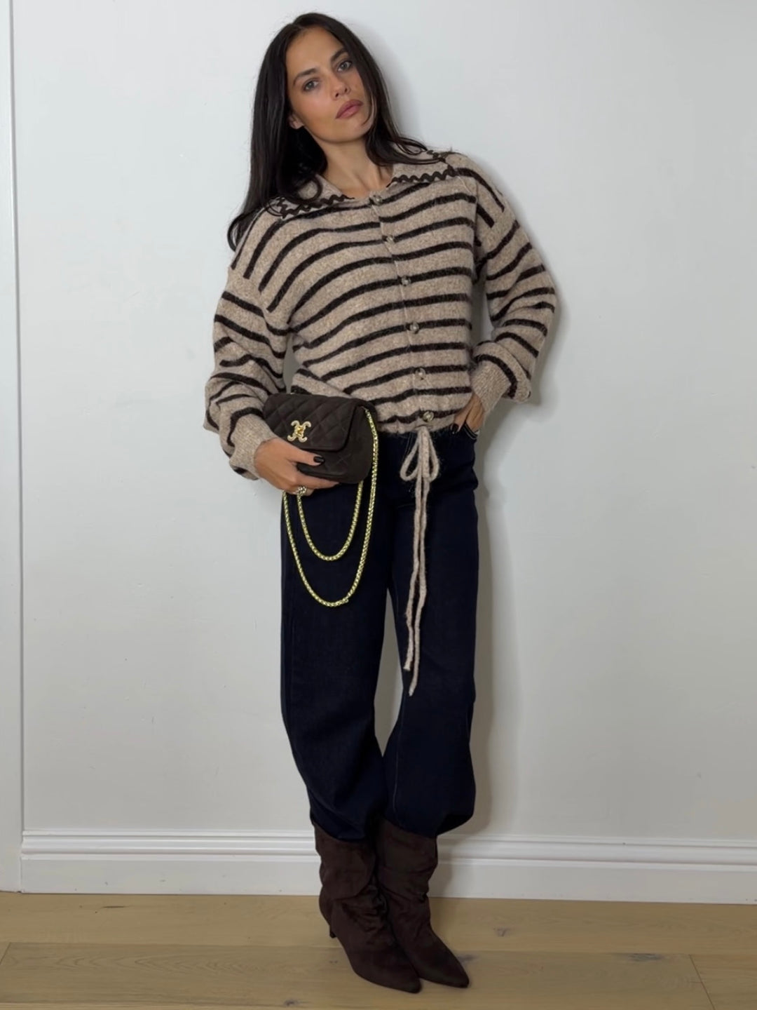 STRIPE KNIT CARDIGAN