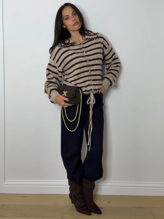 STRIPE KNIT CARDIGAN