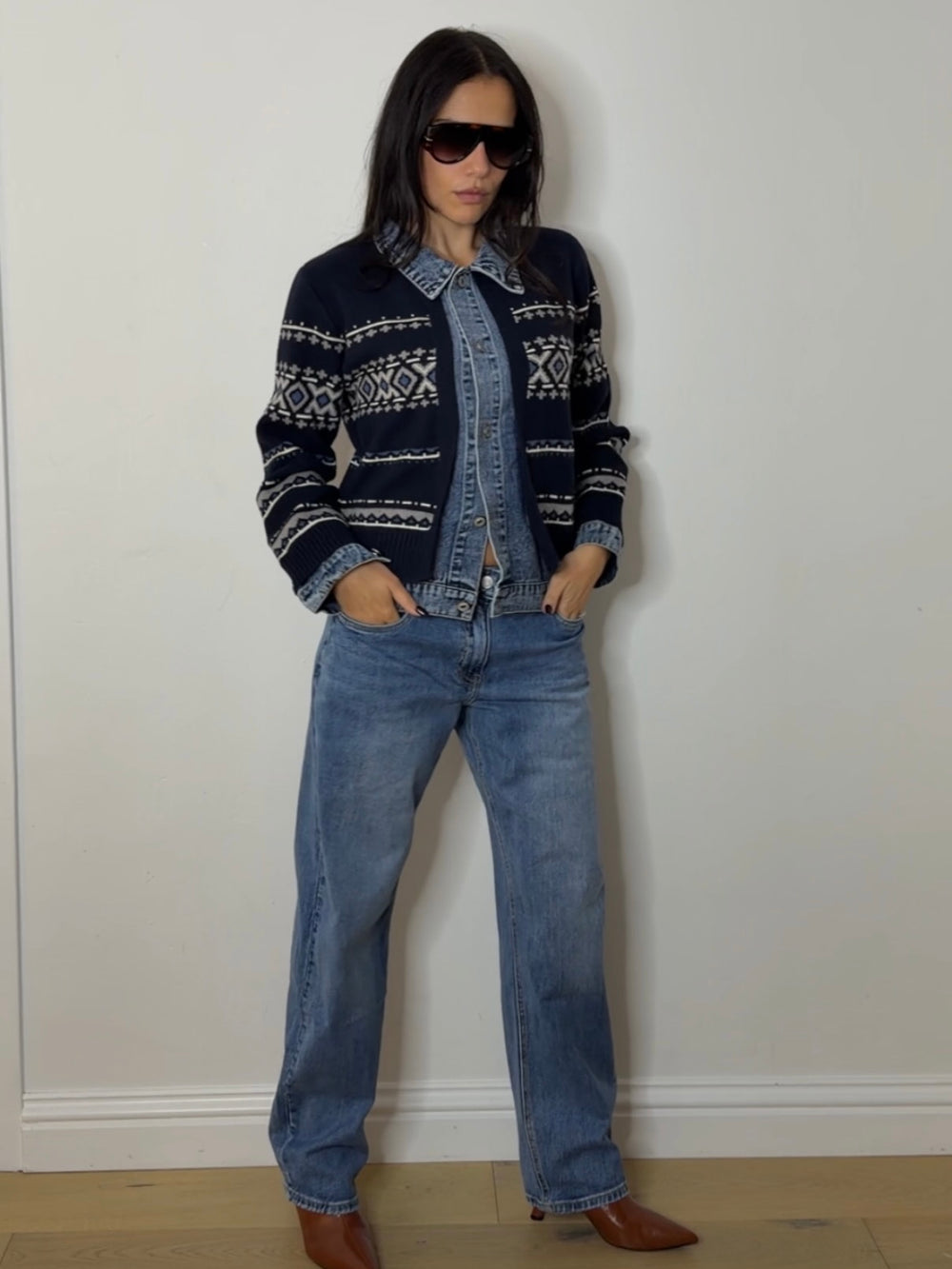 FAIRISLE DENIM KNIT NAVY