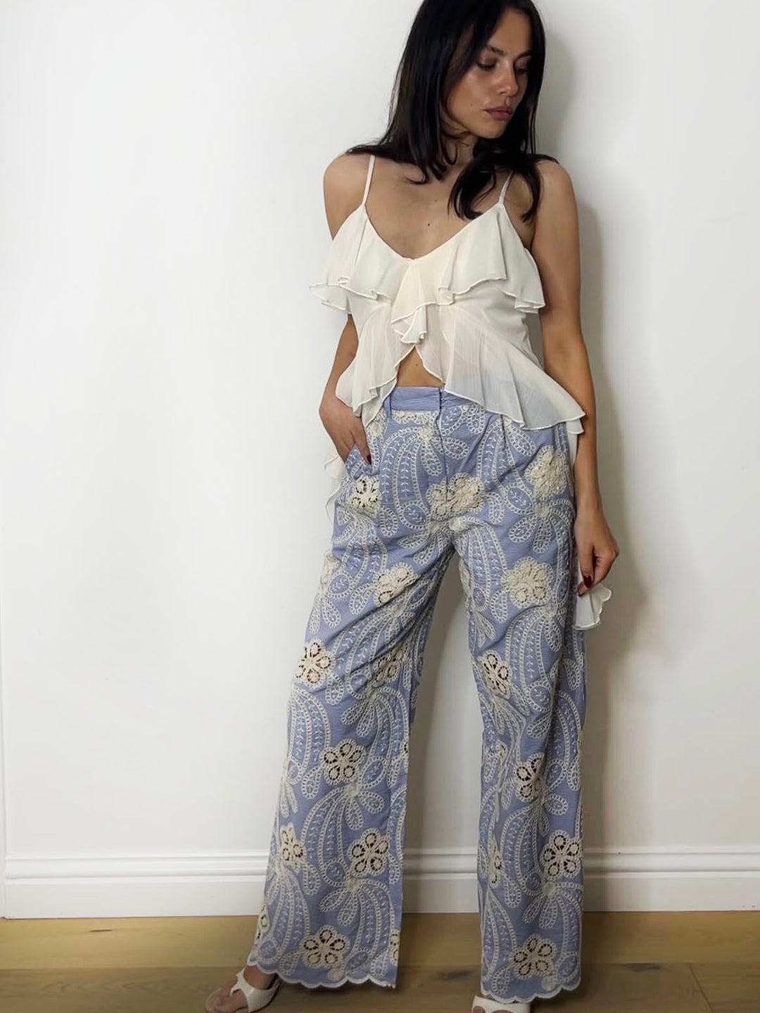 STRIPE CROCHET PALAZZO