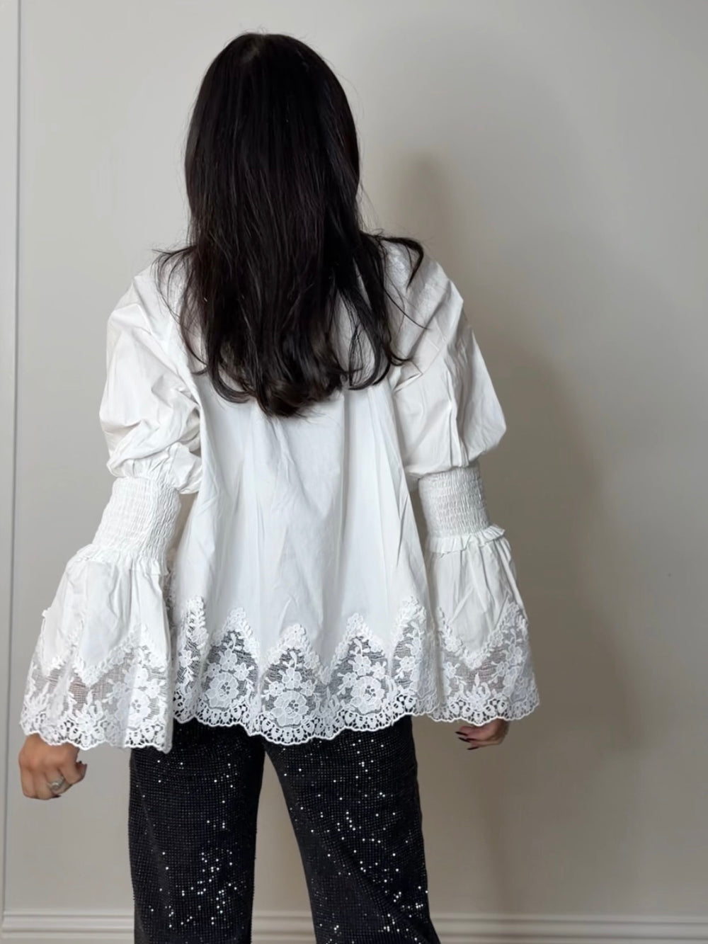 POPLIN LACE WHITE