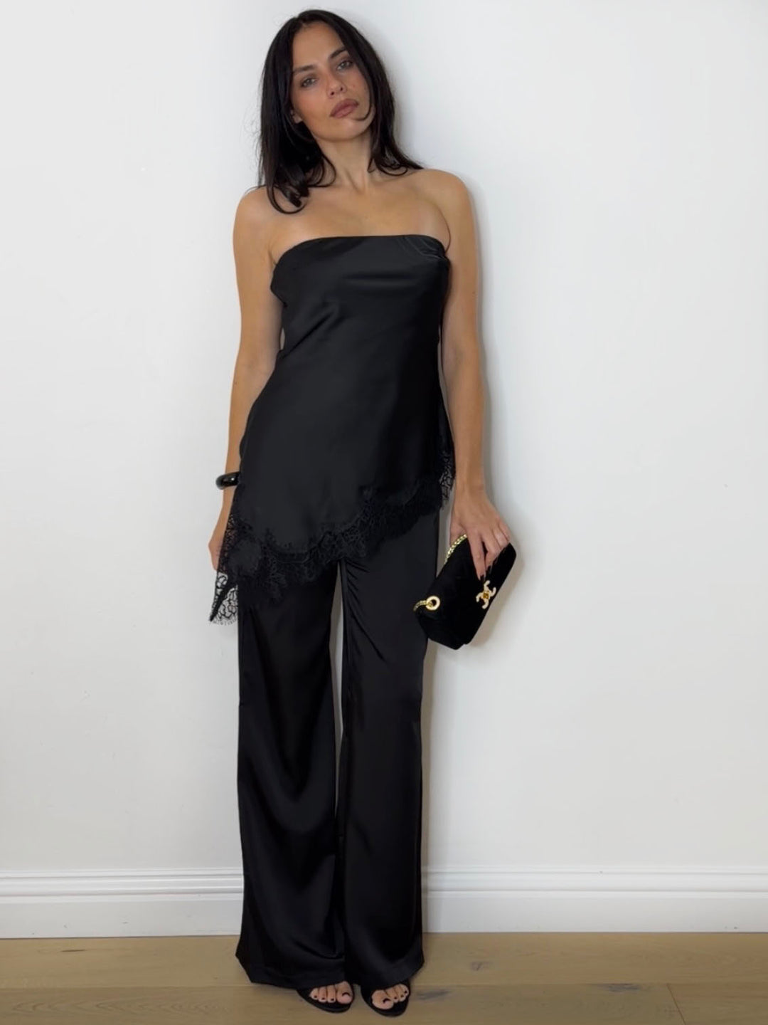 SATIN FLARE TROUSER