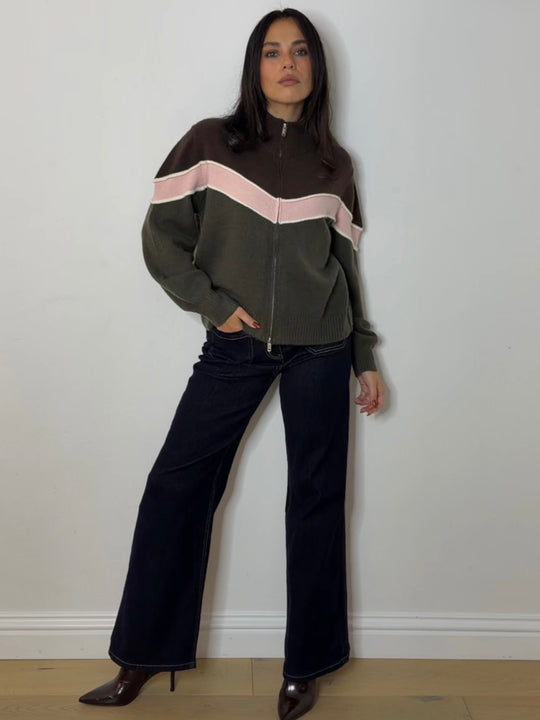 KNITTED PANEL ZIP