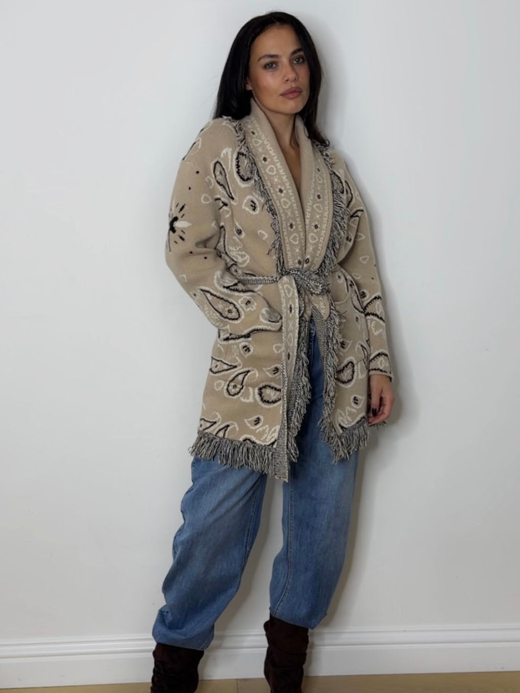 BANDANA FRINGE CARDI