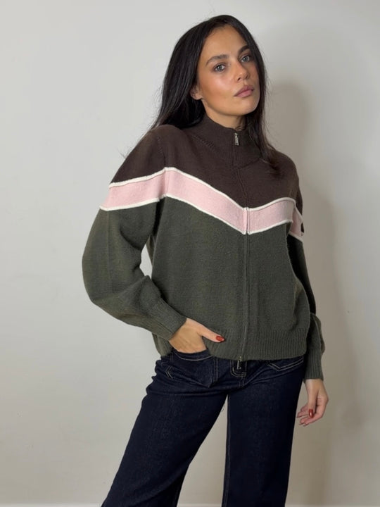 KNITTED PANEL ZIP