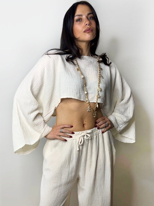 CHEESECLOTH PALAZZO SET