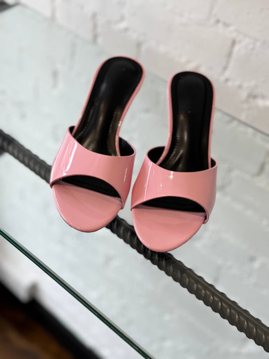 KITTEN HEEL MULE PINK