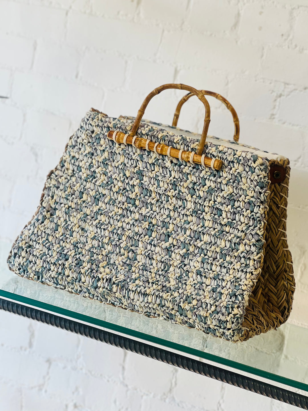 BAMBOO RAFFIA BLUE