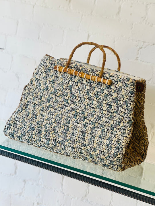 BAMBOO RAFFIA BLUE