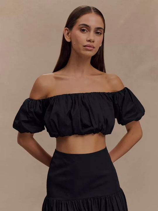 ELOISE BARDOT TOP BLACK
