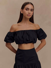 ELOISE BARDOT TOP BLACK